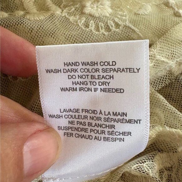 Black Swan Cream Lace Beaded Boho Blouse Women’s Small Romantic Top - Picture 8 of 14